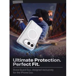 كفر بريف جارد شفاف ماج سيف وقابل للطي لهاتف أيفون ديو مع حماية من السقوط 15 قدم BRAVE GUARD Clear Magnetic Shockproof Case for iPhone Duo (15FT Drop Protection)