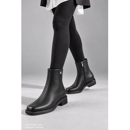 بوت نسائي Muggo LAVEN أسود بسحاب وكعب قصير Muggo LAVEN Women's Ankle Boots - Black, Zipper, Low Heel