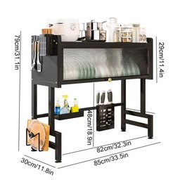 سلة صحون حوضين باب شفاف Double-Basin Dish Rack with Transparent Door