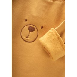 تولوم أطفال مطرز بالدب للأعمار 0-3 سنوات - خردلي Bear Embroidered Baby Romper 0-3 Years - Mustard Yellow