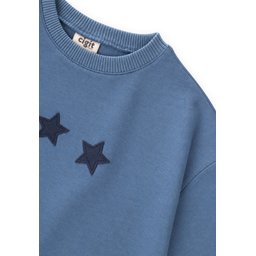 سويت شيرت أطفال قطني موسمي أزرق نيلي 1-7 سنوات Kids' Seasonal Cotton Sweatshirt 1-7 Years - Indigo Blue