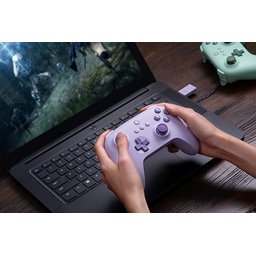 يد تحكم ألعاب 8BitDo Ultimate C اللاسلكية بتردد 2.4GHz للكمبيوتر وأندرويد وSteam Deck وRaspberry Pi، لون بنفسجي ليلكي 8BitDo Ultimate C 2.4G Wireless Controller for Windows PC, Android, Steam Deck & Raspberry Pi (Lilac Purple)