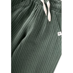 بنطلون شالوار موسلين للأطفال 1-6 سنوات - كاكي بخطوط رفيعة Muslin Harem Pants for Kids 1-6 Years - Khaki Fine Striped