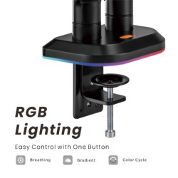 ستاند حامل شاشة ( 2 شاشة) Elemental Gaming Monitor Arm For Dual Monitors With Rgb Lighting LDT63-C024GL