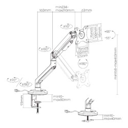 ستاند حامل شاشة Elemental Gaming Monitor Arm LDT63-C012GL