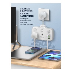 سيار كهربائي 2 منفذ 2 AC Outlets Portable Electrical Extension Socket SC2413