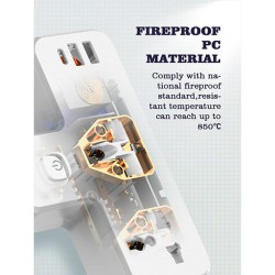 تقسيم كهربائي 2 منفذ SC2311 20W 3-Port USB Charger Extension Power Strip