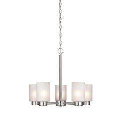 انارة سقفية 5 Lt Chandelier BN with Frosted Seeded Glass