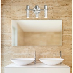 انارة جدارية  Cava 3 Led Wall Light Chrome with Bubble Glass