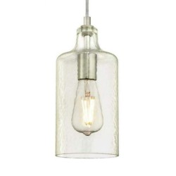انارة سقفية Carmen Light Brushed Nickel Clear Textured Glass