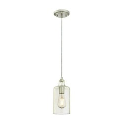 انارة سقفية Carmen Light Brushed Nickel Clear Textured Glass