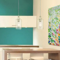 انارة سقفية Carmen Light Brushed Nickel Clear Textured Glass