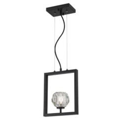 انارة سقفية Zoa One Light Matt Brushed Gun Metal and Crystal Glass