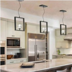انارة سقفية Zoa One Light Matt Brushed Gun Metal and Crystal Glass