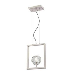 انارة سقفية Zoa One Light Matt Brushed Gun Metal and Crystal Glass