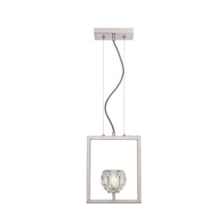 انارة سقفية Zoa One Light Matt Brushed Gun Metal and Crystal Glass