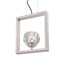 انارة سقفية Zoa One Light Matt Brushed Gun Metal and Crystal Glass