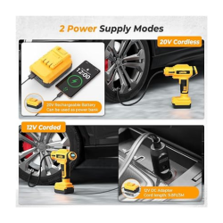 منفاخ إطارات  محمول ولاسلكي  Portable Tire Inflator, Wireless Air Compressor