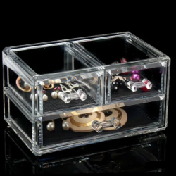 منظم أكريليك شفاف مزود بأدراج Transparent Acrylic Organizer with Drawers