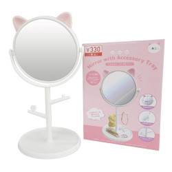 مرآة مكياج بتصميم أذني قطة Cat Ear Design Makeup Mirror