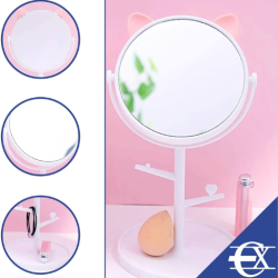 مرآة مكياج بتصميم أذني قطة Cat Ear Design Makeup Mirror