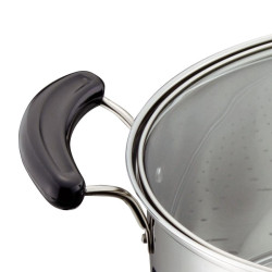 قدر بخار مع غطاء Stainless Steel Steamer with Glass Lid 28cm