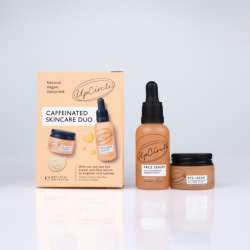 سيروم الوجه بالقهوة وزيت الورد مع كريم للعين Skin Brightening and Hydrating Set - Caffeinated Skincare Duo