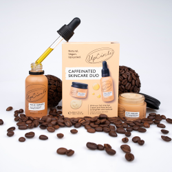 سيروم الوجه بالقهوة وزيت الورد مع كريم للعين Skin Brightening and Hydrating Set - Caffeinated Skincare Duo