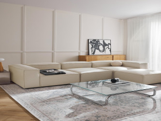 أريكة زاوية لينون 4 مقاعد مع مسند قدم Lennon 4 Seater Corner Sofa with Footstool