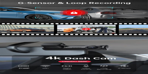 كاميرا سيارة D500 1 قناة 4K Dashcam D500 1 channal 4K