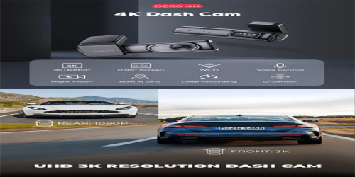 كاميرا سيارة D200 ثنائية القنوات بدقة 3K مع بطاقة TF سعة 64 جيجابايت Dashcam D200 2 channal 3K with 64GB TF card
