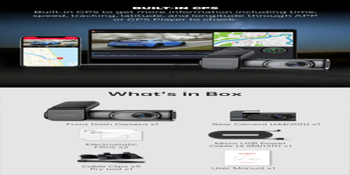 كاميرا سيارة D200 ثنائية القنوات بدقة 3K مع بطاقة TF سعة 64 جيجابايت Dashcam D200 2 channal 3K with 64GB TF card
