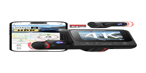 كاميرا سيارة V630 ثلاثية القنوات بدقة 4K مع بطاقة TF سعة 64 جيجابايت Dashcam V630 3 channal 4K with 64GB TF card
