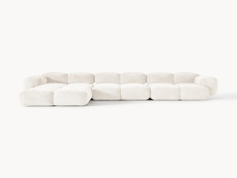 أريكة تايلا المريحة والمجعّدة ذات الأربعة مقاعد مع مسند قدم Comfortable and curly Tayla four-seater sofa with footstool