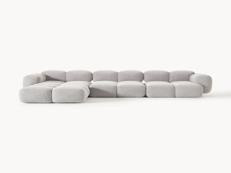 أريكة تايلا المريحة والمجعّدة ذات الأربعة مقاعد مع مسند قدم Comfortable and curly Tayla four-seater sofa with footstool