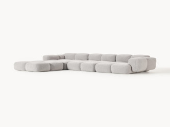 أريكة تايلا المريحة والمجعّدة ذات الأربعة مقاعد مع مسند قدم Comfortable and curly Tayla four-seater sofa with footstool