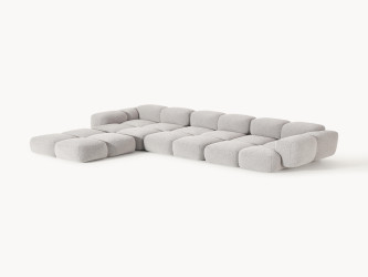 أريكة تايلا المريحة والمجعّدة ذات الأربعة مقاعد مع مسند قدم Comfortable and curly Tayla four-seater sofa with footstool