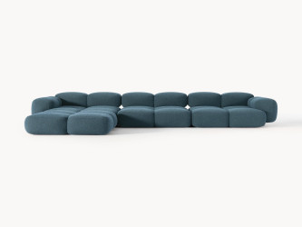 أريكة تايلا المريحة والمجعّدة ذات الأربعة مقاعد مع مسند قدم Comfortable and curly Tayla four-seater sofa with footstool