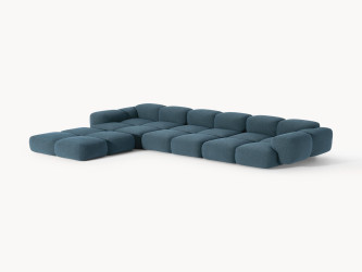 أريكة تايلا المريحة والمجعّدة ذات الأربعة مقاعد مع مسند قدم Comfortable and curly Tayla four-seater sofa with footstool