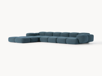 أريكة تايلا المريحة والمجعّدة ذات الأربعة مقاعد مع مسند قدم Comfortable and curly Tayla four-seater sofa with footstool
