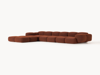 أريكة تايلا المريحة والمجعّدة ذات الأربعة مقاعد مع مسند قدم Comfortable and curly Tayla four-seater sofa with footstool