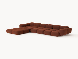 أريكة تايلا المريحة والمجعّدة ذات الأربعة مقاعد مع مسند قدم Comfortable and curly Tayla four-seater sofa with footstool