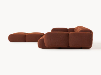 أريكة تايلا المريحة والمجعّدة ذات الأربعة مقاعد مع مسند قدم Comfortable and curly Tayla four-seater sofa with footstool