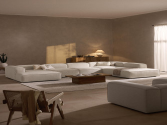 أريكة لينون النموذجية المصنوعة من مزيج الكتان Typical Lennon sofa made of linen blend