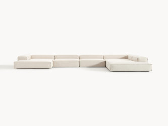 أريكة لينون النموذجية المصنوعة من مزيج الكتان Typical Lennon sofa made of linen blend