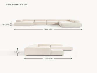 أريكة لينون النموذجية المصنوعة من مزيج الكتان Typical Lennon sofa made of linen blend