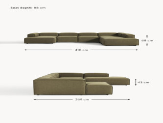 أريكة لينون النموذجية المصنوعة من مزيج الكتان Typical Lennon sofa made of linen blend