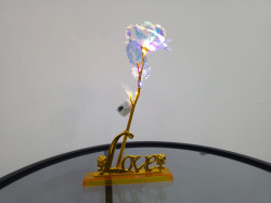 ورد مطلي بماء الذهب عيار 24K لون سمائي GOLDEN ROSE 24K SKY COLOR