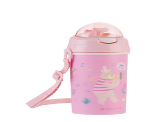 كوب مع شفاطة سيليكون وحزام 450 مل cup with silicone straw and strap 450ml