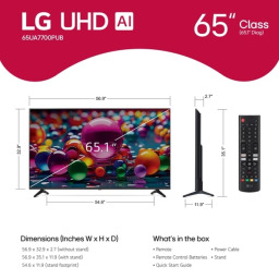 تلفاز سمارت 4K ألترا إتش دي 65 بوصة بمعالج α7 AI الجيل الثامن 65 Inch 4K UHD AI Smart TV with α7 AI Processor Gen8